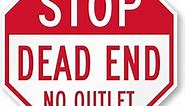 SmartSign Stop - Dead End, No Outlet Sign | 18" x 18" 3M Engineer Grade Reflective Aluminum