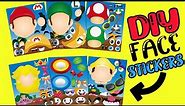 The Super Mario Bros Movie DIY Make Your Own Face Stickers with Peach, Toad, Luigi