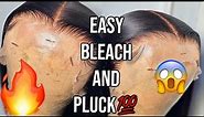 HOW TO: BLEACH KNOTS AND PLUCK LACE FRONT WIGS/LACE CLOSURES FOR BEGINNERS💯 l LUCY BENSON