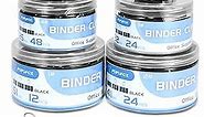 Binder Clips Assorted Sizes Including Extra Large Medium Small Mini and Micro, Office Supplies File Clamps Paper Clips, 6 Sizes in 6 Boxes, 208 PCS Metal Black Clips for School