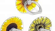 BF2JK Three Pack Cell Phone Ring Holder - Finger Ring & Stand for Smartphones,Tablets,Pads and Most Cases (Except Silicone/Leather) - Sunflower Pattern