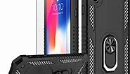 CCKO iPhone X Case with Screen Protector,iPhone Xs Shock-Proof Cover with Magnetic Car Mount Kickstand,Rugged Protective Phone Case Compatible with Wireless Charging for Apple iPhone X/Xs 5.8" Black