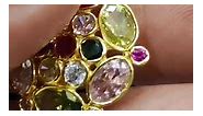 Jewels Villas - 14 kt gold navratan pendant set in light...
