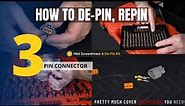 How to de-pin and re-pin automotive wiring connectors using D81B3, 3-terminals
