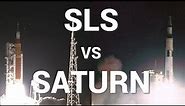 Artemis vs Saturn V Liftoff Comparison - SLS, Apollo, Launch, Camera Views, NASA, Apollo 17
