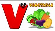 Phonics Letter V : V for Vegetables, Alphabets Song and Video for Kids