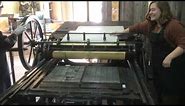 Printing on an 1880's Prouty Newspaper Press aka The Grasshopper Press