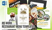 5  Free Restaurant Menu Templates for MS Word