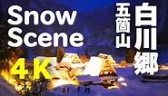 ［4K ］Snow scene Winter Japan 冬景色の白川郷・五箇山の世界遺産の雪景色 Shirakawa-go and Gokayama