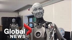 Human-like robot "wakes up" as UK company unveils android Ameca