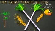 Paper Sugarcane Making || DIY Pongal Special Crafts ll Paper Sugar Cane ll Pongal Decoration Ideas