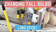 How to Change Light Bulbs in 20ft High Vaulted Ceilings (Light Bulb Changer!)