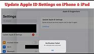 Update Apple ID Settings Stuck and Verification Failed on iPhone and iPad in iOS 15 - Fixed