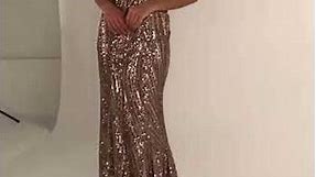 Sapphira Sequin Gown in Rose Gold by Noodz Boutique