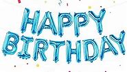 KatchOn, Blue Happy Birthday Balloons - 16 Inch | Blue Happy Birthday Banner for Blue Birthday Decorations for Boys | Blue Party Decorations, Happy Birthday Blue | Blue Birthday Party Decorations