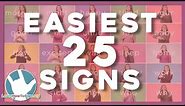 25 Easiest Signs to Remember in ASL | ASL Basics | Sign Language for Beginners