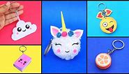 5 DIY Cute & Easy Keychains/ How to make Keyrings at home/ Best out of waste