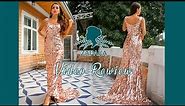 Women A-line Champagne Sequins Long Prom Party Dress | ZAPAKA