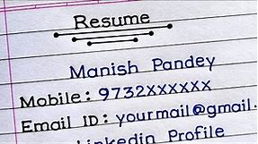 How To Write A Resume | Resume Writing In English | Resume Format For Freshers |