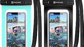 𝐒𝐲𝐧𝐜𝐰𝐢𝐫𝐞 Waterproof Phone Pouch [2-Pack] - Universal IPX8 Waterproof Phone Case Dry Bag with Lanyard for iPhone 15/14/13/12/11 Pro XS MAX SE XR X 8 7 Samsung S23 S22 and More Up to 7 Inches