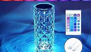 BGFHome Crystal Table Lamp RGB Color Changing Night Light ，Romantic LED Rose Diamond Touch Lamps for Living Room Housewarming Gift (Remote & Touch