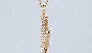 HZMAN 18k Gold Plated Cz Inlay King Crown Stainless Steel Pendant Necklace Success and Protection...