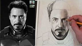 How to Draw Iron Man Tony Stark Step by Step Charcoal and Fixative Tutorial