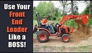 #53 How to grade dirt with your front end loader and compact tractor