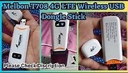 Melbon T708 4G LTE Wireless USB Dongle Stick with All SIM Network Support Data Card Unboxing Review