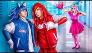 Knuckles vs Sonic! Sonic the Hedgehog and Amy Rose Love Story!