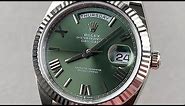 Rolex Day-Date President 40mm Olive Green Dial 228239 Rolex Watch Review
