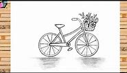 How to draw cycle easy | Cycle drawing for kids | Pencil sketch for beginners