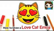 How to Draw the Smiling Cat Heart Eyes Love Emoji Easy
