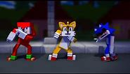 Knuckles + Sonic.EXE And Tails Dancing Meme - Sad Ending (Minecraft Animation) FNF