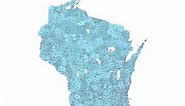 Wisconsin 5 digit zip code map. AI, PDF file.