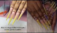 HOW TO SHAPE STILETTO + HOW TO DO OMBRÉ NAILS 💛🥰