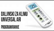 Universal Air daljinski upravljač za klimu - Programiranje