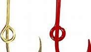 BT Outdoors Eagle Claw Hat Fish Hook Set of Two Hat Hook pins Red Fish Hook Hat Pin and Gold Fish Hook Hat Pin