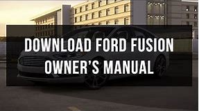 How to download Ford Fusion owner's manual