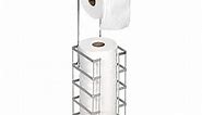 Richards Homewares Vertical Free-Standing Jumbo and Mega Size 4-Rolls Toilet Paper Storage Holder with Dispenser, 5.5 x 5.5 x 24.88-Inch, Chrome
