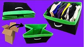 DIY Collapsible Storage Box | How to make Foldable Storage Box | Foldable Cardboard Storage Box