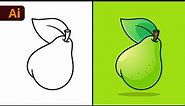 Adobe Illustrator Beginner Tutorial: Create a Vector Pear from Sketch (HD)