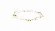 14k Yellow Gold Link Bracelet 7.25 Inch H Fine Jewelry Gifts For Women For Her