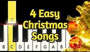 4 Very Easy Christmas Songs - Piano tutorial - Beginner