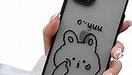 Axulimin for iPhone 13 Pro Case Cute Kawaii Bunny Rabbit Clear Frosted Phone Case for Kids Girls Teen Girls Women - 6.1 Inch