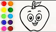 Cómo Dibujar y Colorear Una Manzana - Videos Para Niños - Learn Colors With Apple / FunKeep