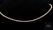 10k Yellow Gold Rope Chain Necklace, 3mm/22