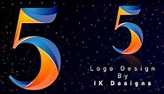 Create number 5 logo design with particles in adobe illustrator | Graphic design | IK Designs