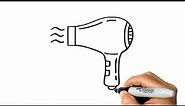 How to DRAW a HAIR DRYER Easy Step by Step