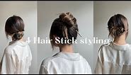 4 Easy & Simple Hair Up styling with hair stick